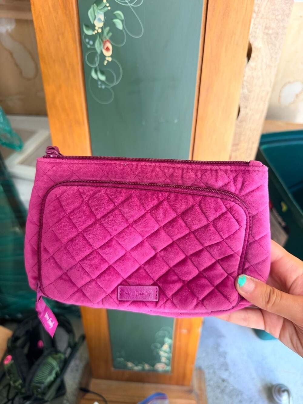 Vera Bradley Quilted Velvet Compact Organizer Majestic Magenta